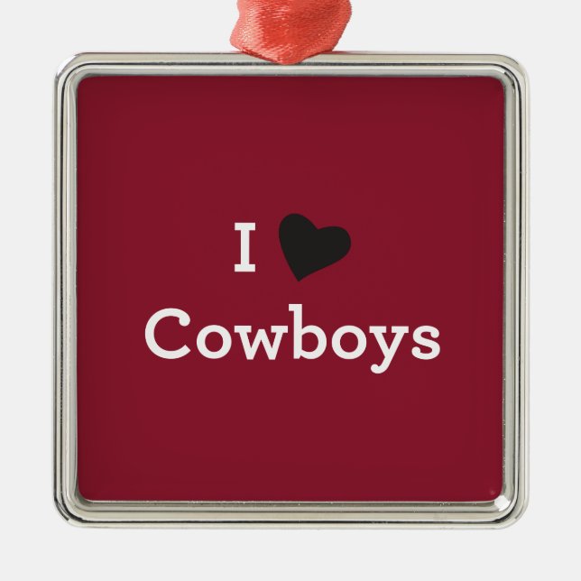 Jag älskar Cowboys Julgransprydnad Metall (Framsidan)
