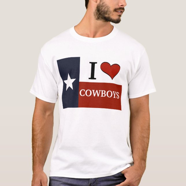 Jag älskar Cowboys Tee Shirt (Framsida)