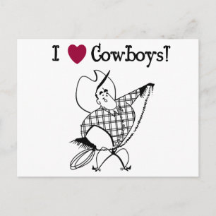 Jag älskar cowboys vykort