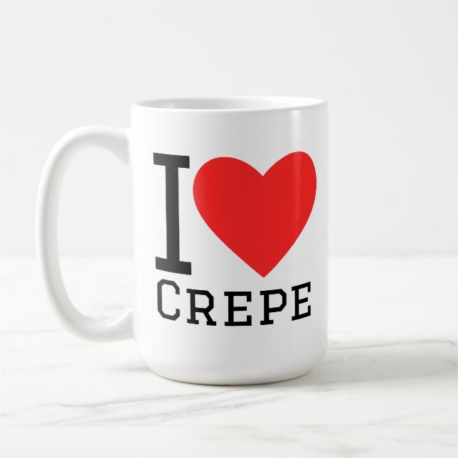 Jag älskar crêpe kaffemugg (Vänster)