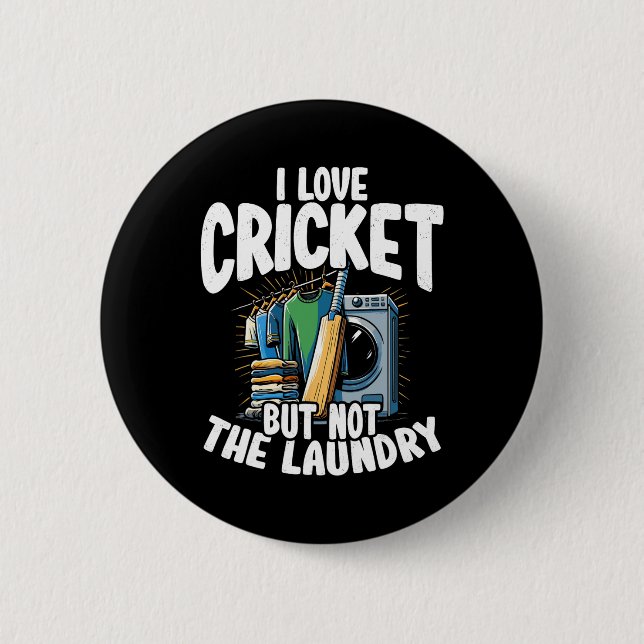 Jag älskar cricket men inte tvättdesign för Cric Knapp (Framsida)