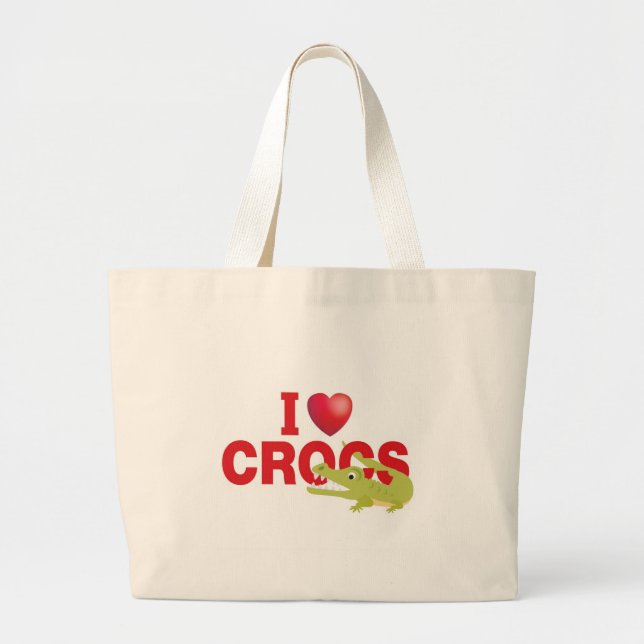 jag älskar crocs jumbo tygkasse (Framsidan)