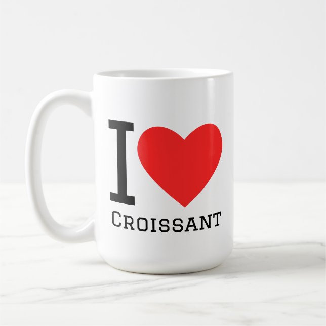 Jag älskar croissanter  kaffemugg (Vänster)