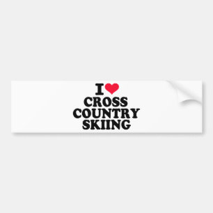 Jag älskar cross country skidåkning bildekal