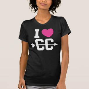 Jag älskar crossa country mörka kvinna T-tröja T-shirt