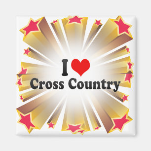 Jag älskar crosst country magnet