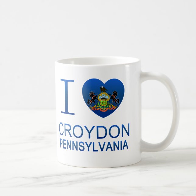 Jag älskar Croydon, PA Kaffemugg (Höger)
