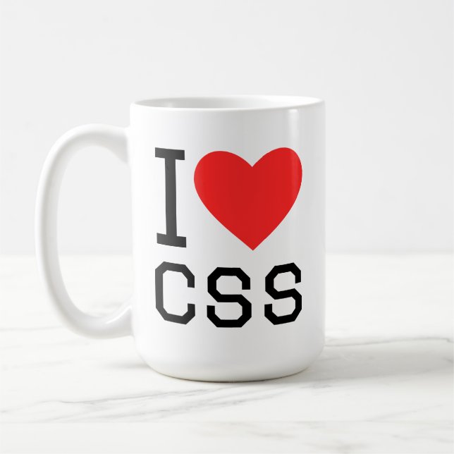 Jag älskar css kaffemugg (Vänster)