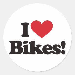 Jag älskar cyklar! runt klistermärke