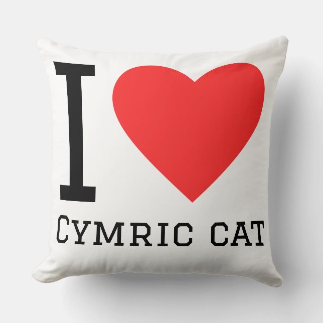 Jag älskar cymric katt kudde (Framsida)