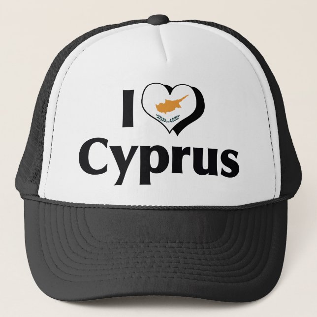 Jag älskar Cyperns flagga Truckerkeps (Framsida)