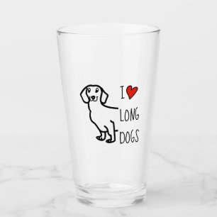 Jag älskar dachshund wiener dog söt rolig enkel glaskopp