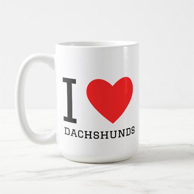 Jag älskar dachshundar kaffemugg (Vänster)