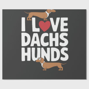 Jag älskar dachshundar Rolig grafik för hundälskar Presentpapper