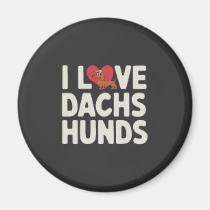 Jag älskar dachshundar söt tecknad film magnet