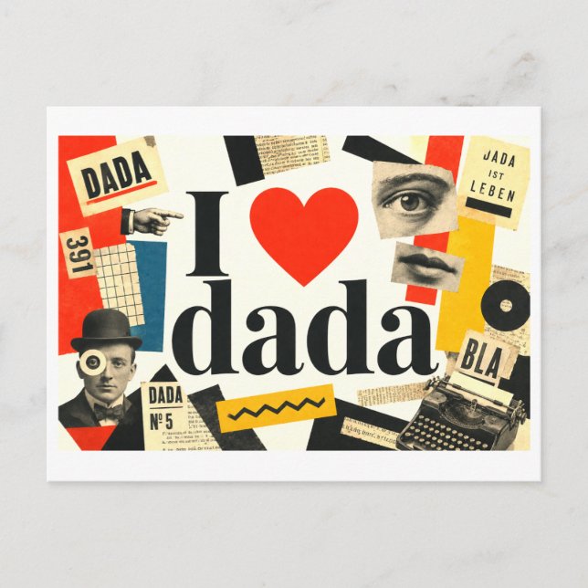 "Jag [älskar] Dada" Vykort (Framsida)