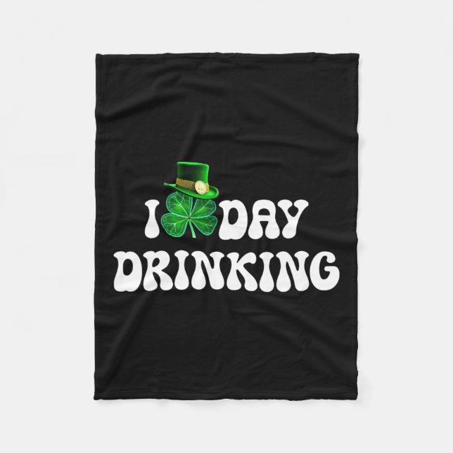Jag älskar dagdrinkande St Patricks Day Roliga män Fleecefilt (Framsidan)