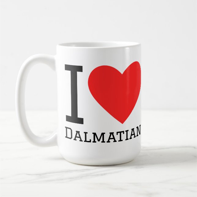 Jag älskar dalmatiner  kaffemugg (Vänster)