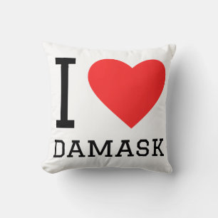 Jag älskar damask kudde