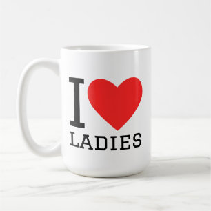 jag älskar damer kaffemugg