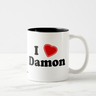 Jag älskar Damon Två-Tonad Mugg