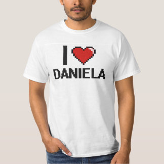 Jag älskar Daniela Digital den Retro designen Tee Shirt
