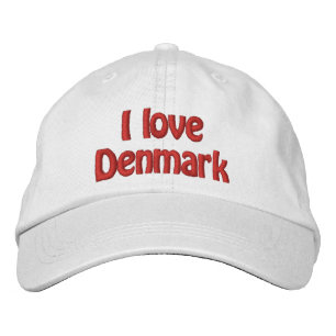 Jag älskar Danmark Broderad Keps