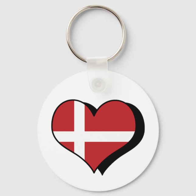 Jag älskar Danmark Nyckelring (Framsida)