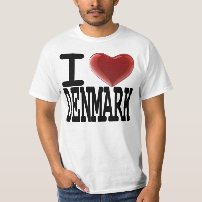 Jag älskar DANMARK T Shirt (Framsida)
