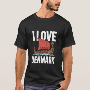 Jag älskar Danmark Vikingaskeppsäventyr T Shirt
