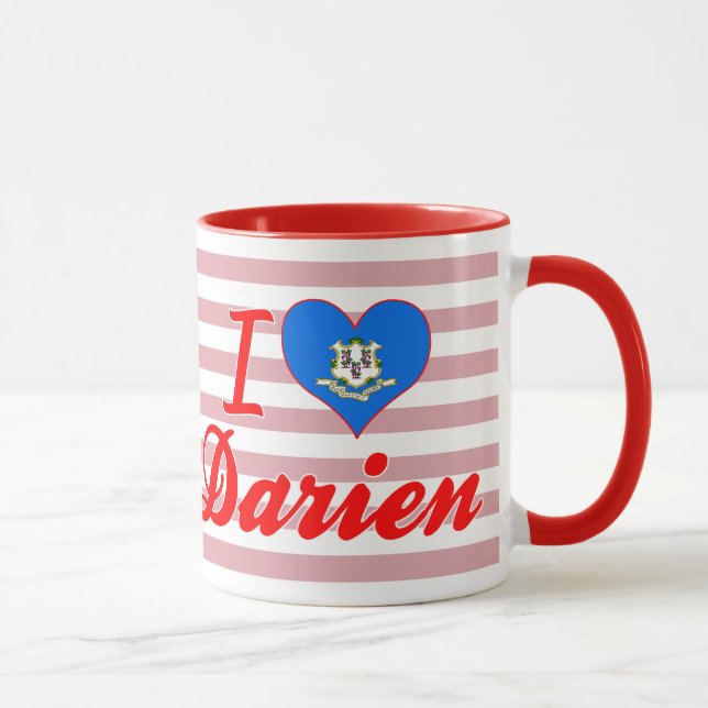 Jag älskar Darien, Connecticut Mugg (Höger)