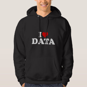 Jag älskar data - hjärta hoodie