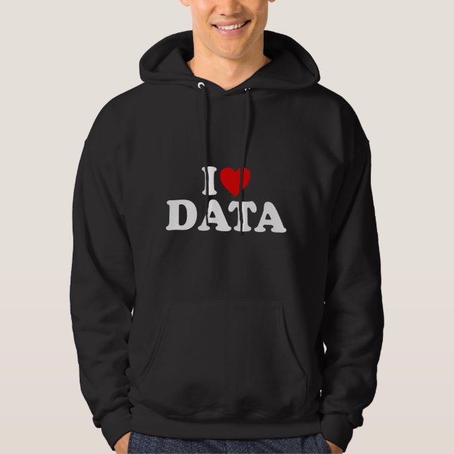Jag älskar data - hjärta hoodie (Framsida)