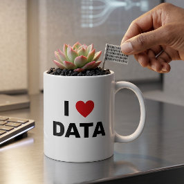 Jag älskar datamugg | Geek-kaffekopp Kaffemugg