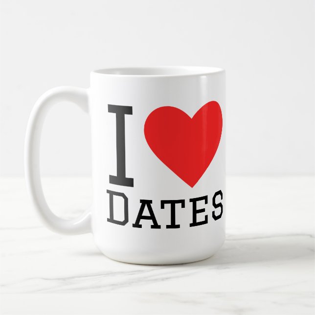 Jag älskar datum kaffemugg (Vänster)
