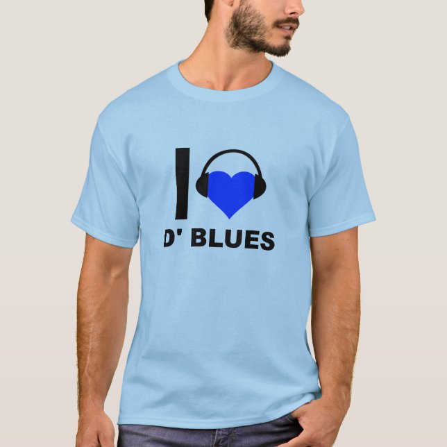 Jag älskar D'Blues Rollig T-shirt (Framsida)