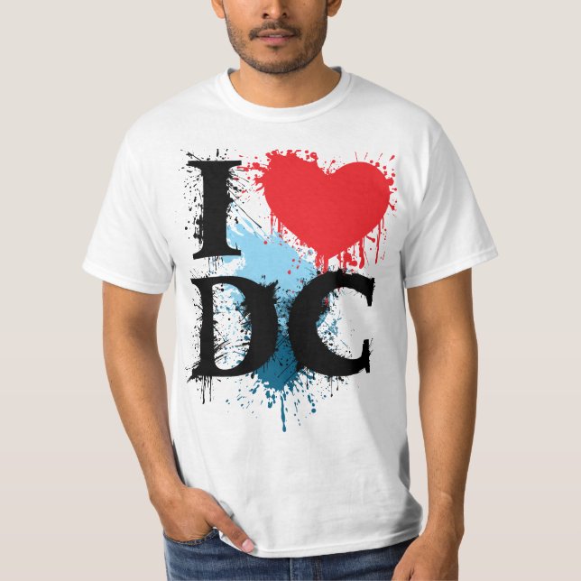 Jag älskar DC - Måla T Shirt (Framsida)
