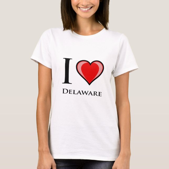 Jag älskar Delaware Tee Shirt (Framsida)