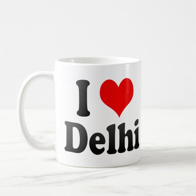 Jag älskar Delhi, Indien. Mera Pyar Delhi, Indien Kaffemugg (Vänster)