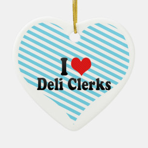 Jag älskar Delikontorister Julgransprydnad Keramik