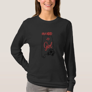Jag älskar delstaten Alabama blomma kontur Oxford T Shirt