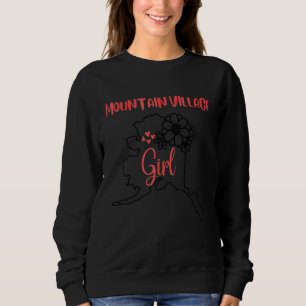 Jag älskar delstaten Alaska blomma kontur Mountain T Shirt