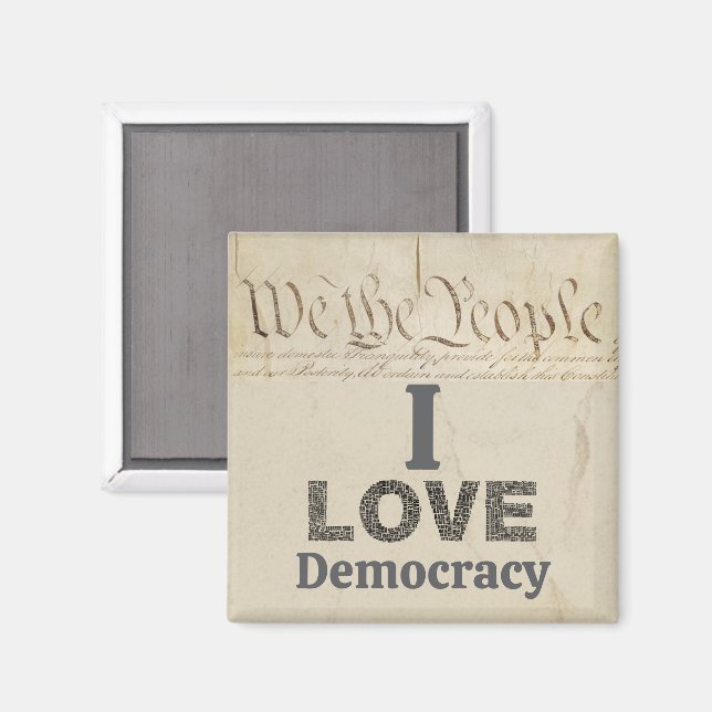 Jag älskar demokrati magnet (Front/Back)