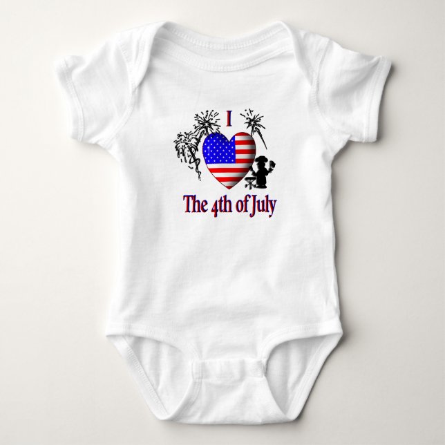Jag älskar den 4:e juli t shirt (Framsida)