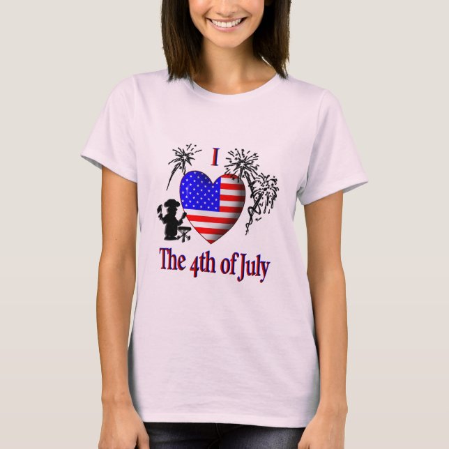 Jag älskar den 4 juli tee shirt (Framsida)
