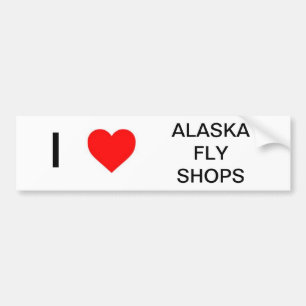 Jag älskar den Alaska flugan shoppar bildekalet Bildekal