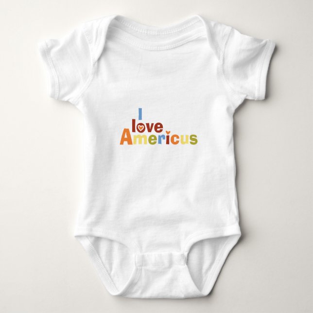 Jag älskar den Americus multifärgaden T-shirt (Framsida)