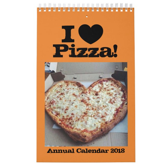 Jag älskar den årliga kalendern 2018 för Pizza Kalender (Omslag)