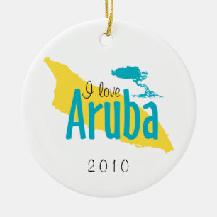 Jag älskar den Aruba prydnaden Julgransprydnad Keramik