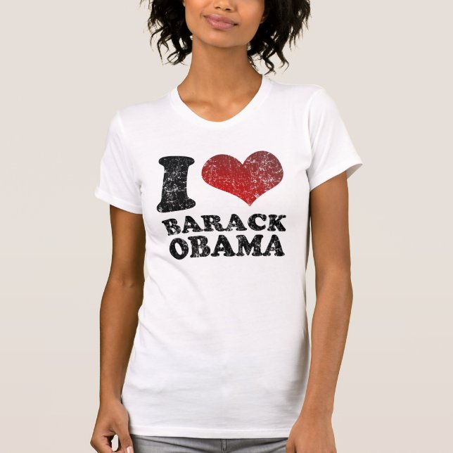 Jag älskar den Barack Obama t skjortan T-shirt (Framsida)